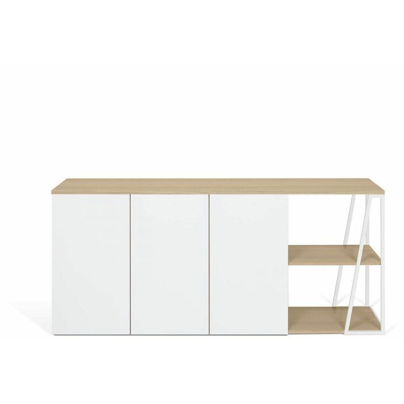 

Aparador ALBI roble claro y blanco lacado, 190 x 45 x 81 - roble claro y blanco lacado