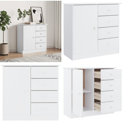 Aparador ALTA madera maciza de pino blanco 77x35x73 cm - Aparador de pino - Muebles de madera