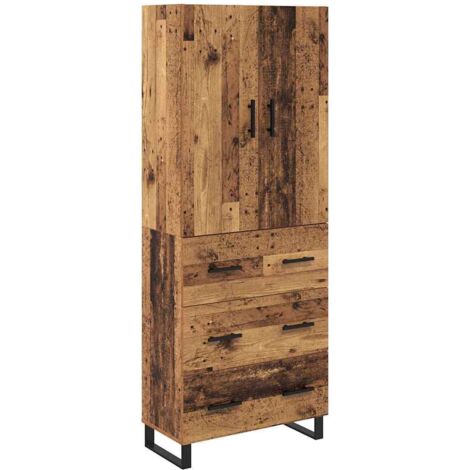 Aparador alto 2 pcs Madera envejecida 69,5 x 34 x 180 cm vidaXL
