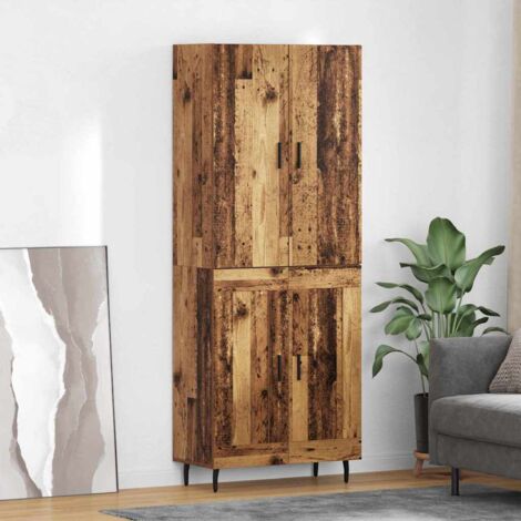 Aparador alto 2 pcs Madera envejecida