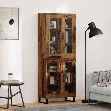 Aparador alto 2 pcs Madera envejecida
