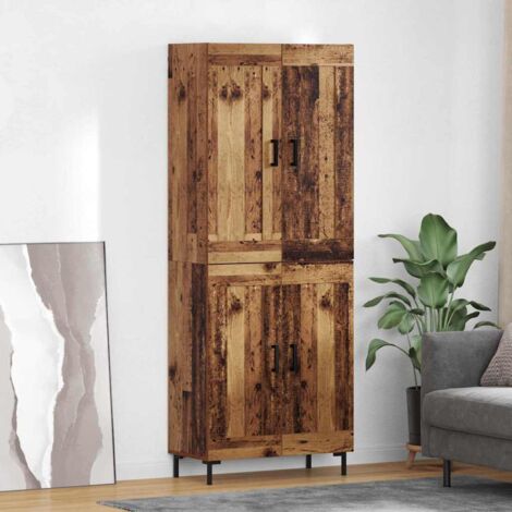 Aparador alto 2 pcs Madera envejecida Madera de ingeniería