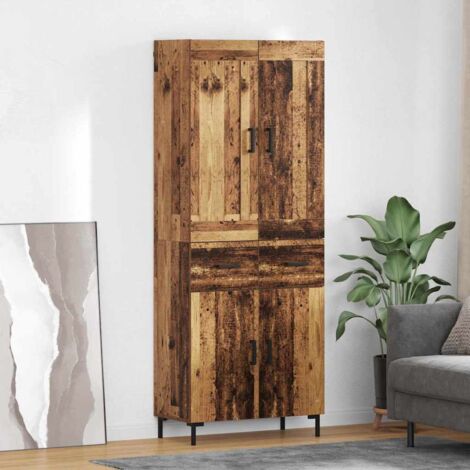 Aparador alto 2 pcs Madera envejecida Madera de ingeniería