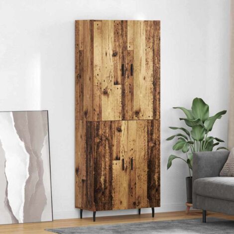 Aparador alto 2 pcs Madera envejecida Madera de ingeniería