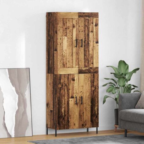 Aparador alto 2 pcs Madera envejecida Madera de ingeniería