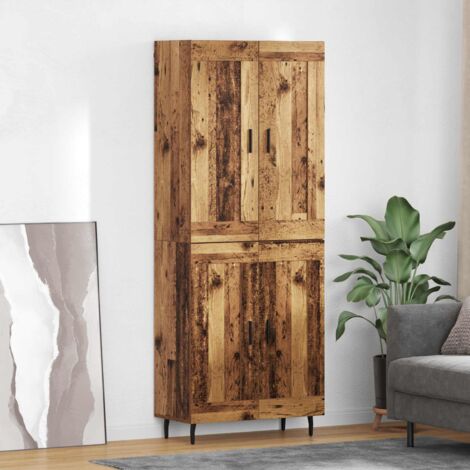 Aparador alto 2 pcs Madera envejecida Madera de ingeniería