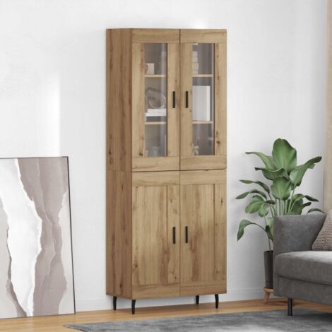 Aparador alto 2 pcs Roble artesanal Madera de ingeniería