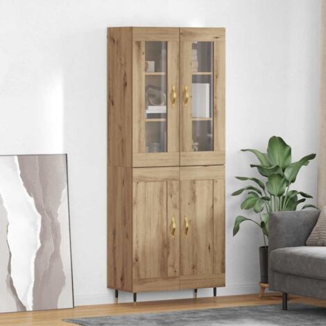 Aparador alto 2 pcs Roble artesanal Madera de ingeniería