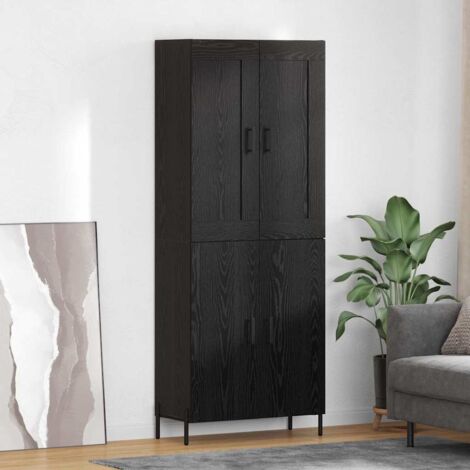 Aparador alto 2 pcs Roble Negro Madera de ingeniería