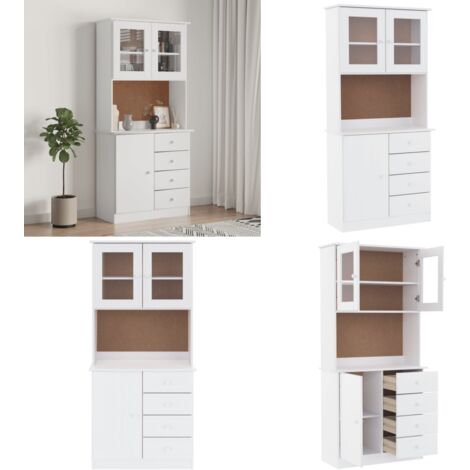 Aparador alto ALTA madera maciza de pino blanco 77x35x165 cm - Mueble de almacenamiento - Madera maciza