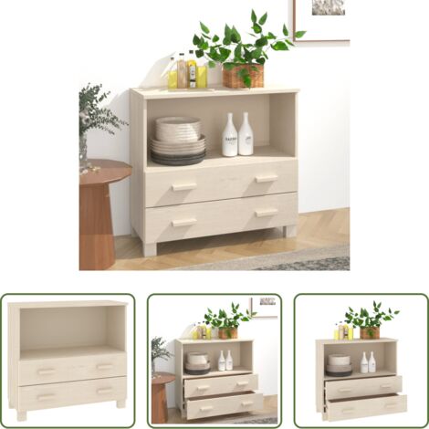 Aparador alto - Aparador HAMAR madera de pino maciza marrón miel 85x35x80 cm