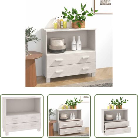 Aparador alto -  Aparador HAMAR madera maciza de pino blanca 85x35x80 cm