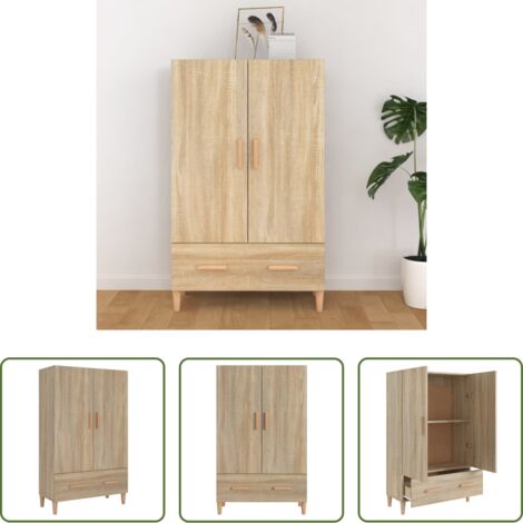 Aparador alto -  Aparador madera contrachapada roble Sonoma 70x31x115 cm