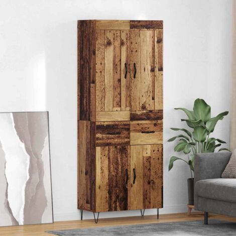 Aparador alto con cajón Madera envejecida 69,5 x 34 x 180 cm
