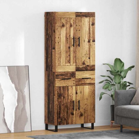 Aparador alto con cajón Madera vieja 69,5 x 34 x 180 cm