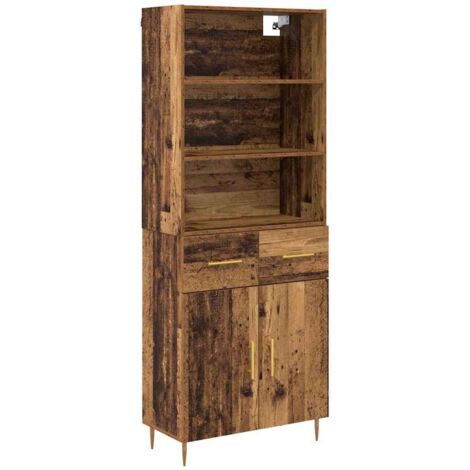 Aparador alto con cajón Madera vieja 69,5 x 34 x 180 cm vidaXL
