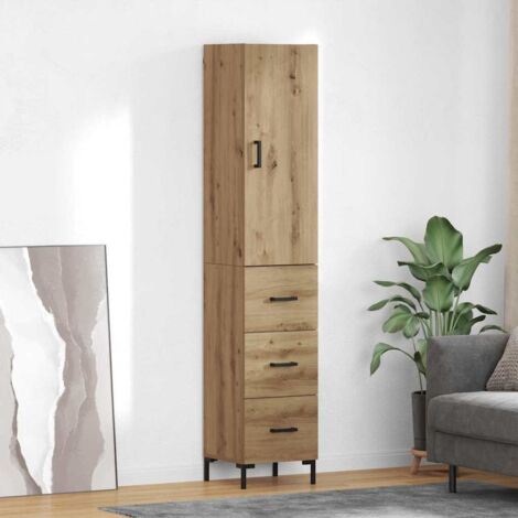 Aparador alto con cajón Roble artesanal 69,5 x 34 x 180 cm