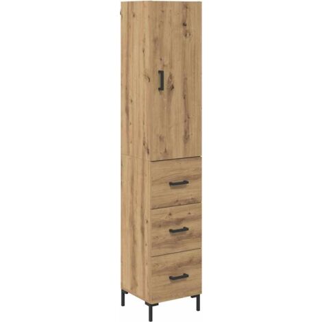 Aparador alto con cajón Roble artesanal 69,5 x 34 x 180 cm vidaXL
