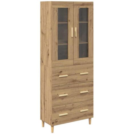Aparador alto con cajón Roble artesanal 69,5 x 34 x 180 cm vidaXL