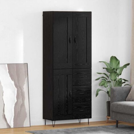 Aparador alto con cajón Roble Negro 69,5 x 34 x 180 cm
