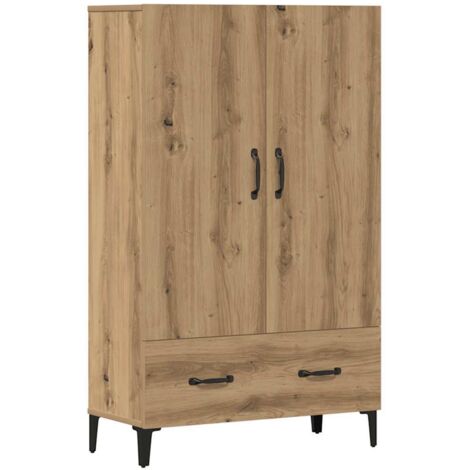 Aparador alto de madera contrachapada artesano roble vidaXL