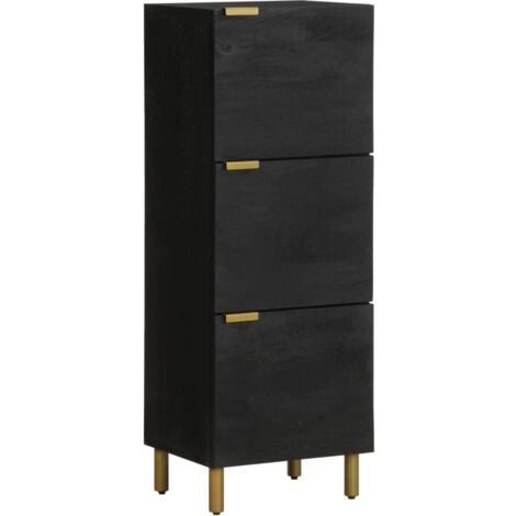 Aparador alto de madera de ingeniería negro 40x33x110 cm vidaXL