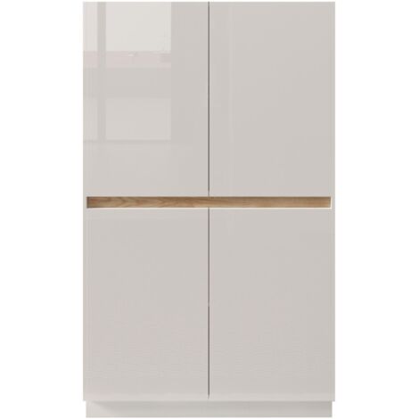 Aparador alto FANTASY blanco lacado/roble Cadiz 105 x 170 cm