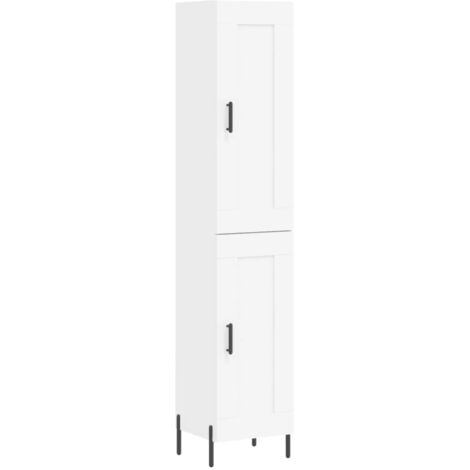 Aparador alto madera contrachapada blanco 34,5x34x180 cm vidaXL