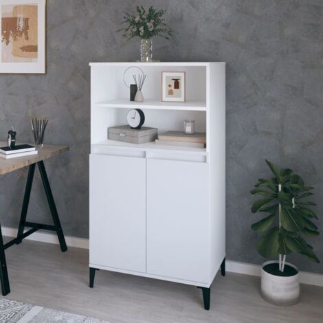 Aparador alto madera contrachapada blanco 60x36x110 cm vidaXL