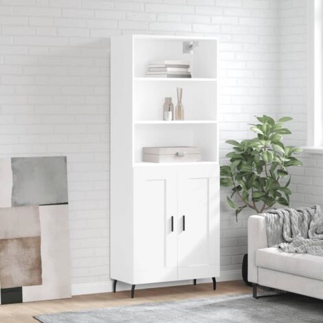 Aparador alto madera contrachapada blanco 69,5x34x180 cm vidaXL
