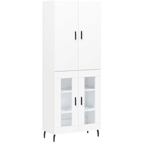 Aparador alto madera contrachapada blanco 69,5x34x180 cm vidaXL