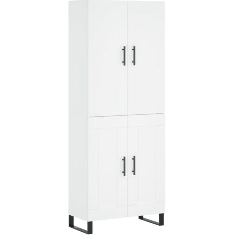 Aparador alto madera contrachapada blanco 69,5x34x180 cm vidaXL