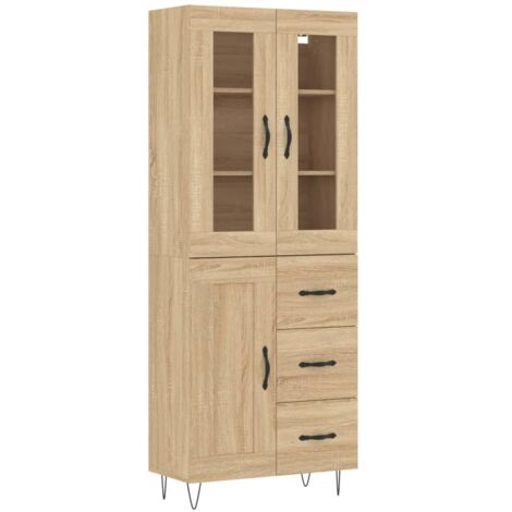 Aparador alto madera contrachapada color roble 695x34x180 cm