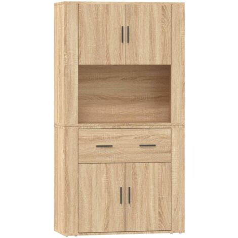 Aparador alto madera contrachapada color roble vidaXL
