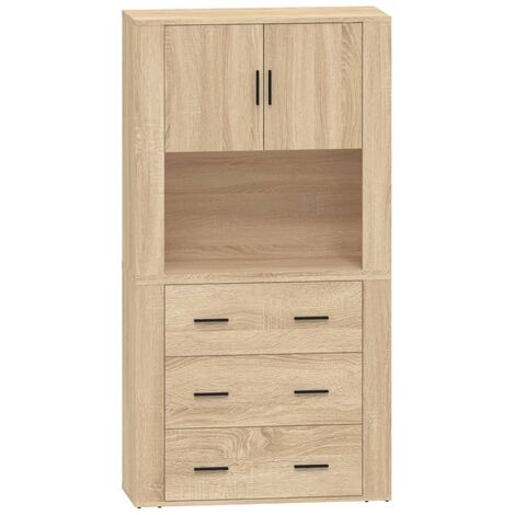 Aparador alto madera contrachapada color roble vidaXL