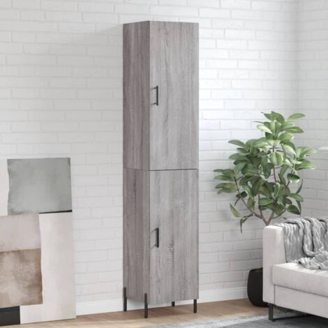 Aparador alto madera contrachapada gris  34,5x34x180 cm