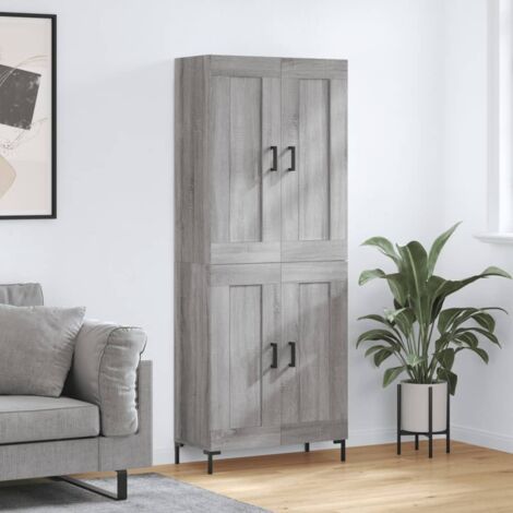 Aparador alto madera contrachapada gris  69,5x34x180 cm