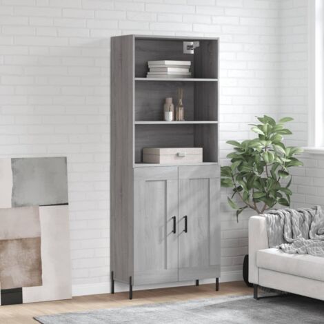 Aparador alto madera contrachapada gris  69,5x34x180 cm