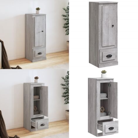 Aparador alto madera contrachapada gris Sonoma 36x35,5x103,5 cm - Aparador de madera - Aparador gris Sonoma