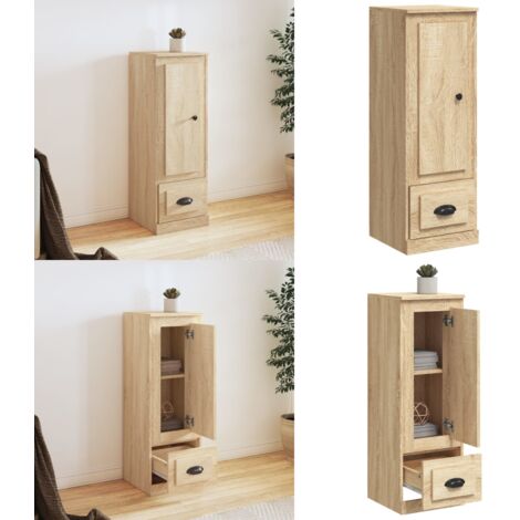 Aparador alto madera contrachapada roble Sonoma 36x35,5x103,5cm - Mueble de almacenamiento - Madera contrachapada
