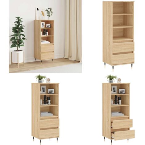 Aparador alto madera contrachapada roble Sonoma 40x36x110 cm - Aparador - Madera contrachapada