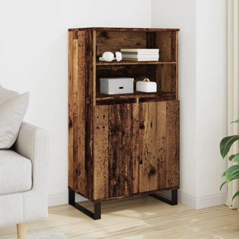 Aparador alto madera de ingeniería envejecida 60x36x110 cm vidaXL