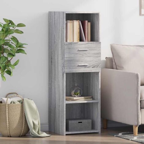Aparador alto madera de ingeniería gris  40x42,5x124 cm