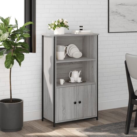 Aparador alto madera de ingeniería gris  62x32x103,5 cm