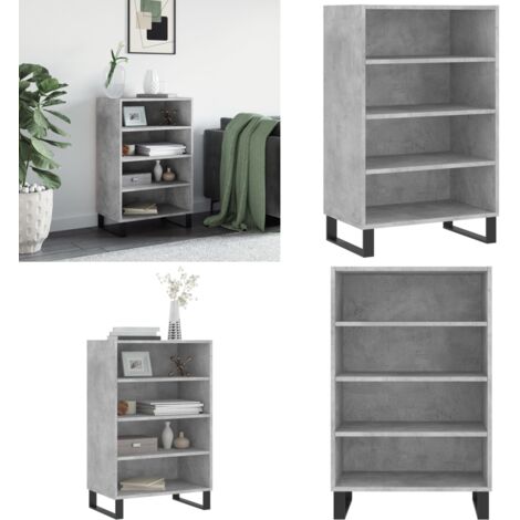 Aparador alto madera de ingeniería gris hormigón 57x35x90 cm - Mueble de almacenamiento - Madera contrachapada