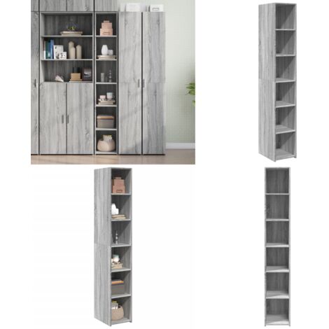 Aparador alto madera de ingeniería gris Sonoma 30x41x185 cm - Almacenamiento - Madera de ingeniería