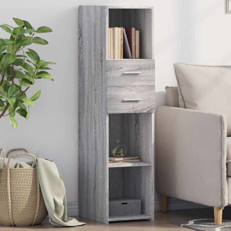 Aparador alto madera de ingeniería gris Sonoma 30x42,5x124 cm vidaXL