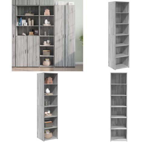 Aparador alto madera de ingeniería gris Sonoma 45x41x185 cm - Aparador de madera - Aparador gris Sonoma