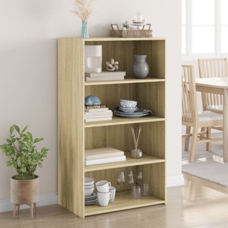 Aparador alto madera de ingeniería roble  70x41x124 cm