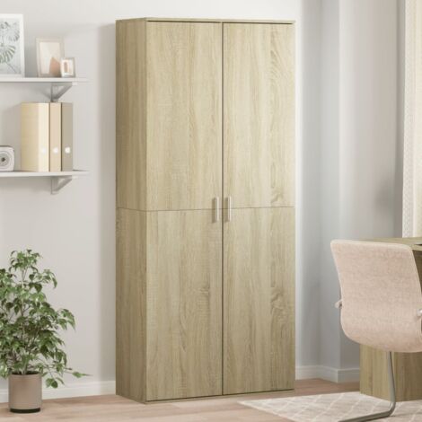 Aparador alto madera de ingeniería roble  80x35x180 cm